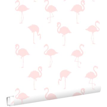 Tapete Flamingos Hellrosa und Weiß
