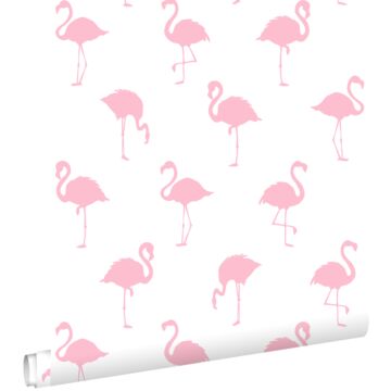 Tapete Flamingos Rosa und Weiß