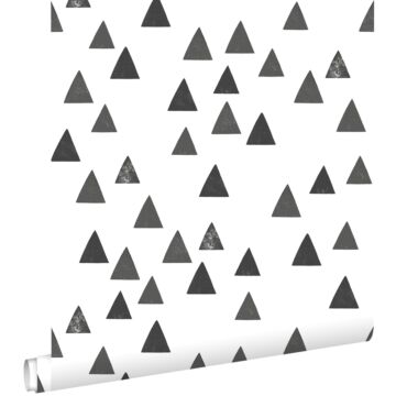 Tapete grafische Dreiecke Schwarz-Weiß
