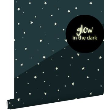 Glow-in-the-dark Tapete fluoreszierenden Sterne Dunkelblau