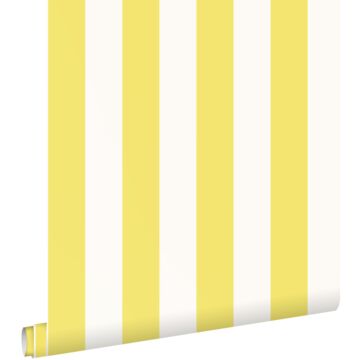 Tapete Streifen Gelb und Weiß