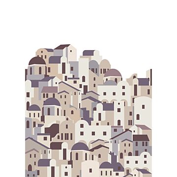 Fototapete Mediterrane Häuser Beige und Grau